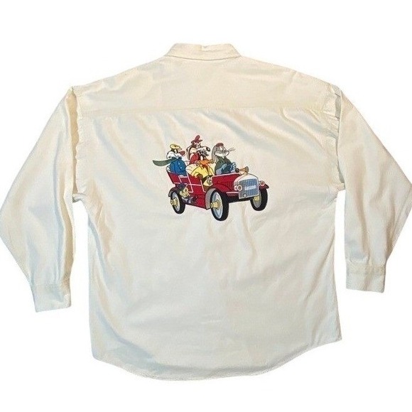 Vintage ACME Clothing Co Looney Tunes XL Bugs Bunny Daffy Sylvester Car Shirt